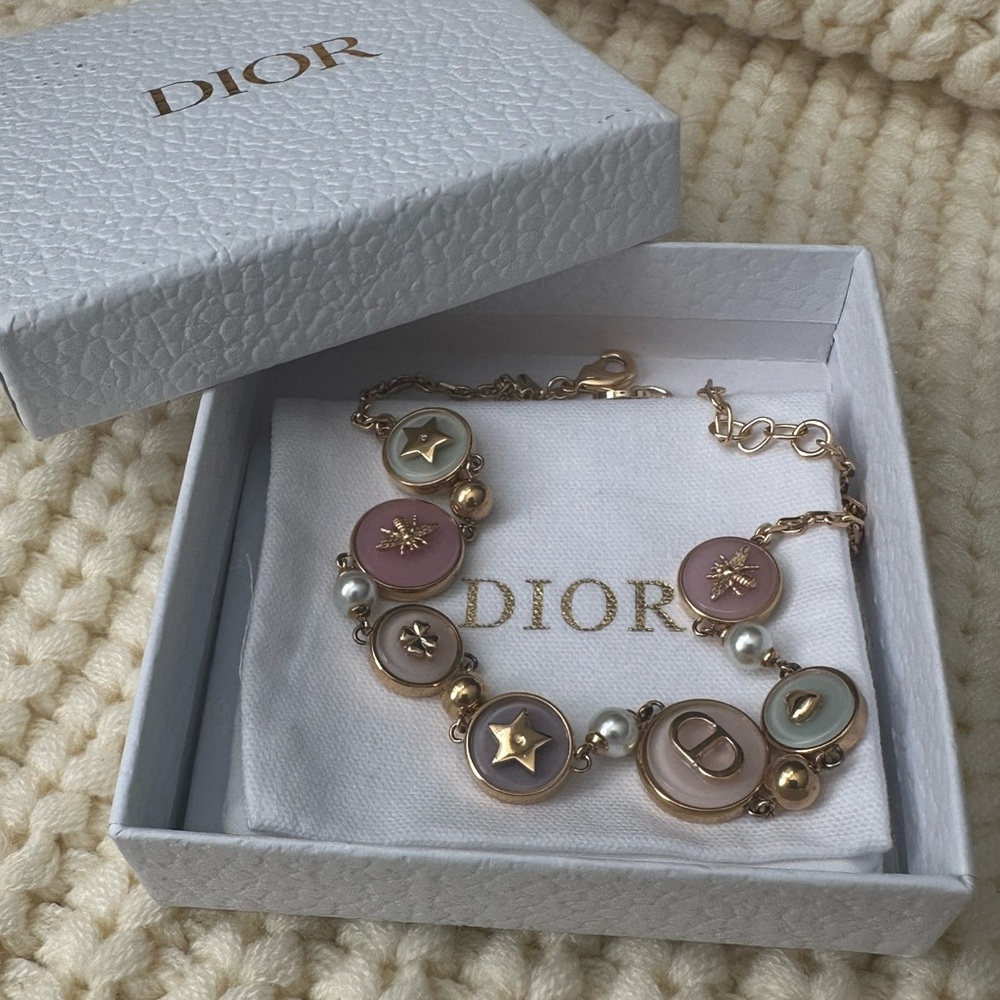 Dior Gold and Pastel Charm Bracelet